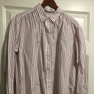 GAP white button up with red stripes *NEW*